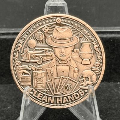 Clean hand DIRTY MONEY ~ Antiqued Copper Round