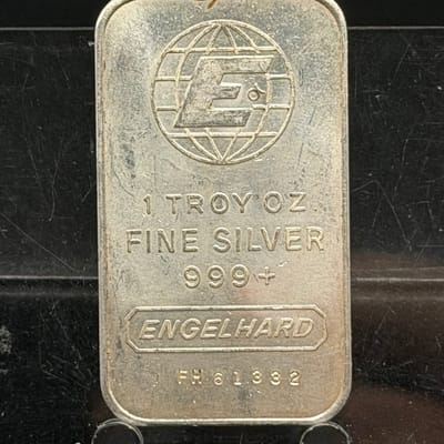 Vintage Engelhard 1oz Silver Bar ~ As pictured Bar