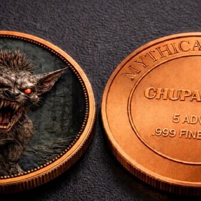 Mythical Creatures Chupacabra 5oz 999 Copper Round - additional view