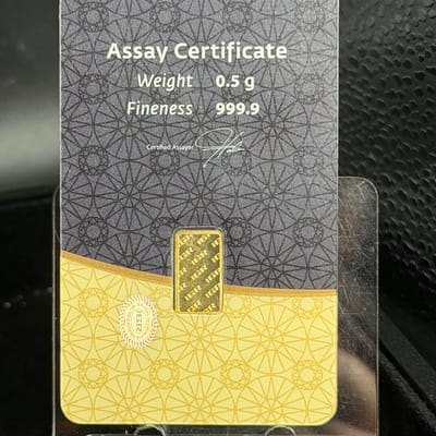 1/2 gram IGR .9999 Fine Gold Bar - Istanbul Carded - additional view