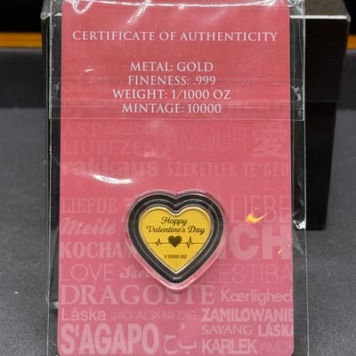 Happy Valentines Day ~ Gold 1/1000oz - additional view