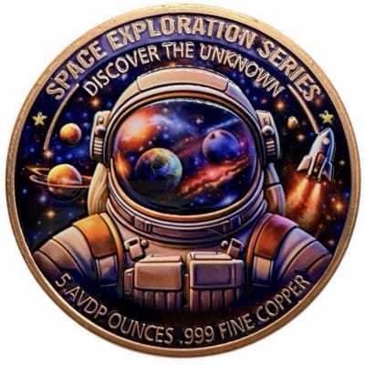 Exploring Stars Space Exploration Colorized Round - additional view