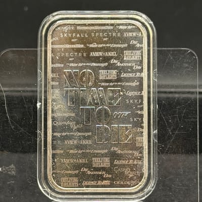 James Bond 007 Silver Bar 1oz ~ No Time to Die - additional view