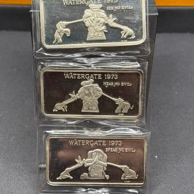 1973 EJ Aleo Co Watergate Speak, Hear, See No Evil