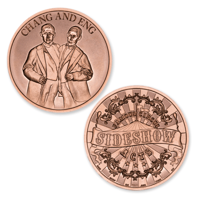 Copper 6 x 1oz Set: Famous CIrcus SIdeshow Acts  - additional view