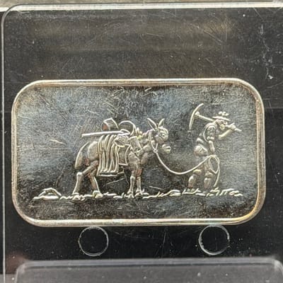 Vintage Silvertowne 1oz Early Prospector bar