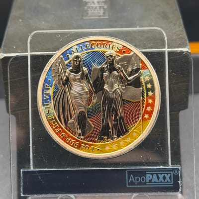 The Allegories Columbia & Germania German USA Flag