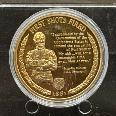 Copper/24Gold Covered 1oz: 1st Shots of Cival War