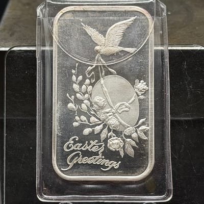Near Spot: Easter Greetings Silver Bar