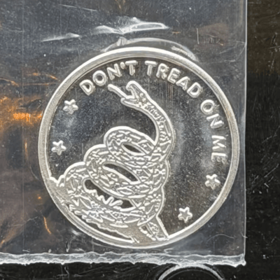 Dont Tread on Me Round ~ Silver 1g by Pan Silver