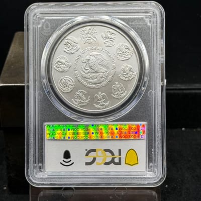 2010 Mo Mexico 1 Onza Silver Libertad PCGS MS70 - additional view