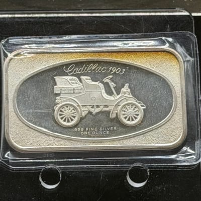 1903 Cadillac Auto Bar-Madison Mint 1 Troy oz .999