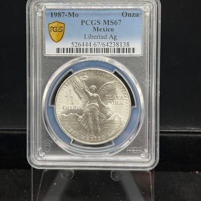 1987 Mexico Silver Libertad 1 oz PCGS MS67