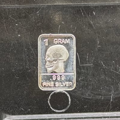 Silver 1 Gram: Human Skull ~ Box B