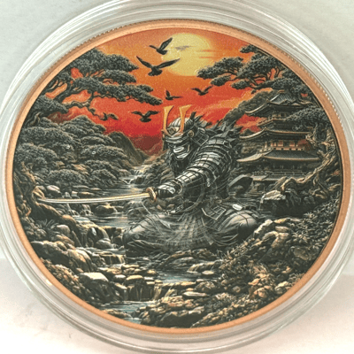 Ancient Warriors Samurai 5 oz Copper Medal