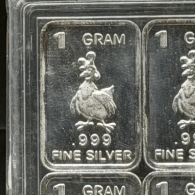 Silver 1 Gram: Chicken / Rooster ~ Box D Auction