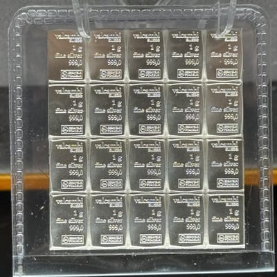 20 x 1 gram VALCAMBI SILVER BARS