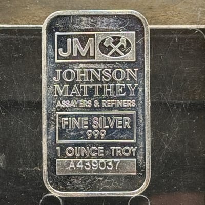 JM Johnson Matthey 1oz Bar JM Back ~ A439037