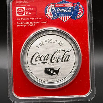 Coca-Cola® 1 oz Silver Colorized Americana (in TEP - additional view