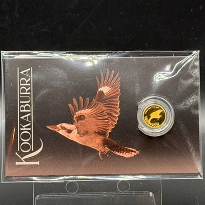 2026 Australia Kookaburra 0.5g Gold Coin in Card