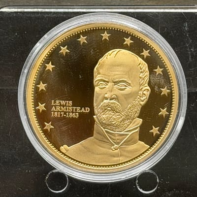 Copper/24Gold Covered 1oz: Cival War Gen Armistead