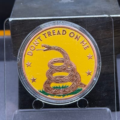 Dont Tread on Me Colorized Copper Round