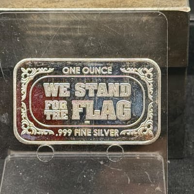 NEAR SPOT Silver 1oz 999 We Stand with the Flag - additional view