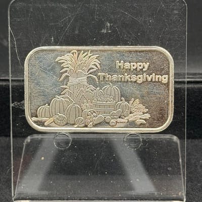 Happy Thanksgiving Silver Bar 1oz 999