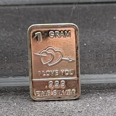 Silver 1 Gram: I Love You Hearts ~ Box B