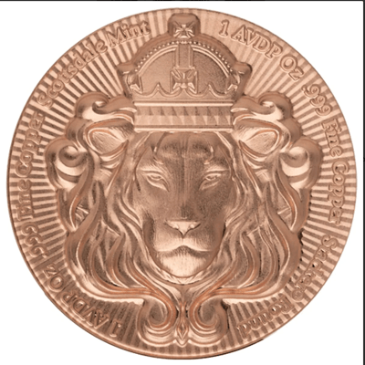 Scottsdale Lion 1 oz Copper Stacker Round - additional view