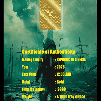 CHERNOBYL 1/1000 OZ GOLD IN ASSAY LIBERIA - additional view