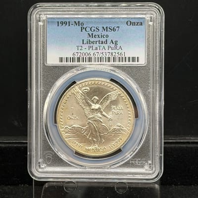 1991 Libertad (Type 2) 1 oz PCGS MS67 