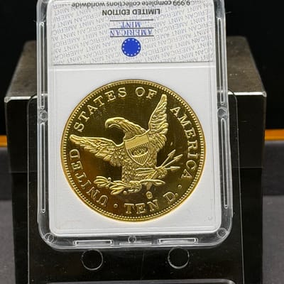 Copper 1oz: Gold Plated: 1838 Liberty Head Replica - additional view