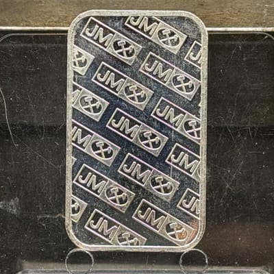 JM Johnson Matthey 1oz Bar JM Back ~ A439037 - additional view