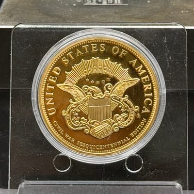 Copper/24Gold Covered 1oz: Cival War Gen Farragut - additional view