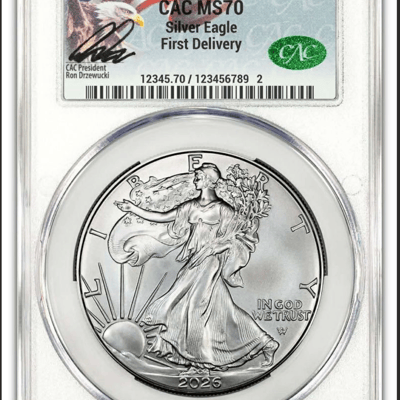2026 American Silver Eagle MS70 CAC First Delivery
