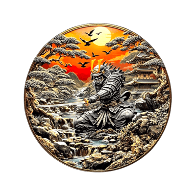 Ancient Warriors Samurai 5 oz Copper Medal - additional view