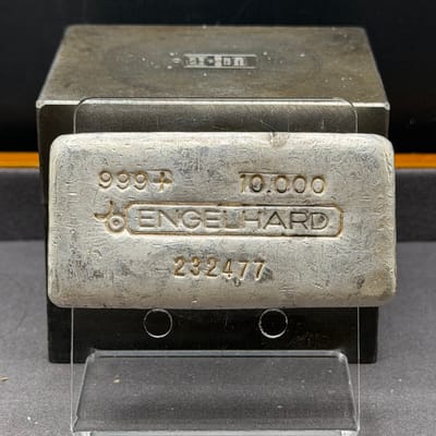 Engelhard 10oz Bull Vintage Silver Bar #232477
