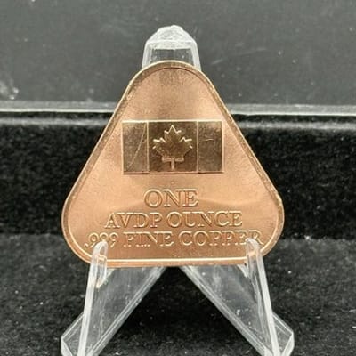 Colorized Canadian Maple Leaf Copper Triangle - additional view