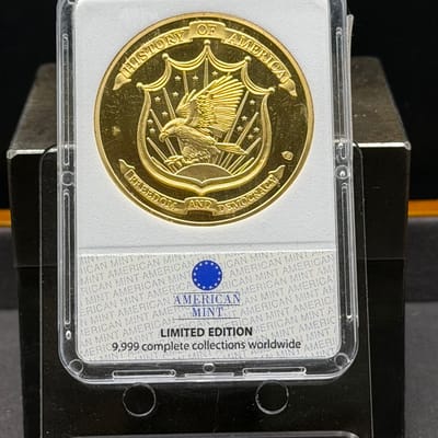 Copper 1oz: Gold Plated: Bald Eagle - additional view