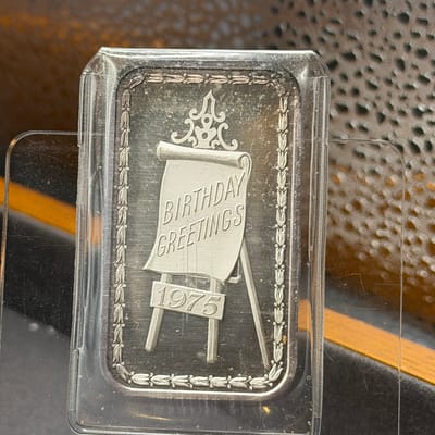 Vintage 1975 Birthday Wishes Art bar ~ BX2