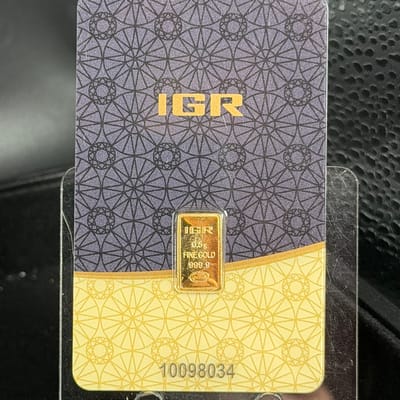 1/2 gram IGR .9999 Fine Gold Bar - Istanbul Carded