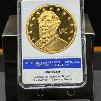 Copper 1oz: Gold Plated: Robert E Lee