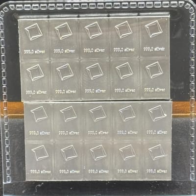20 x 1 gram VALCAMBI SILVER BARS - additional view