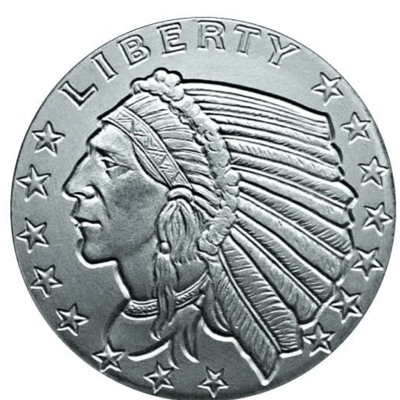 INCUSE INDIAN 1/4 OZ SILVER ROUND