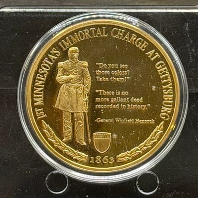 Copper/24Gold Covered 1oz: Cival War Gettysburg