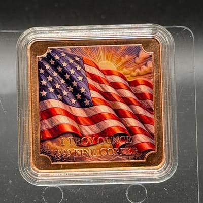 Second Amendment Copper 1oz Colorized in Capsule - additional view