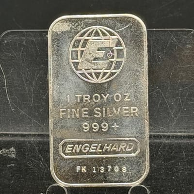 Vintage Engelhard 1oz Silver Bar ~ As pictured Bar