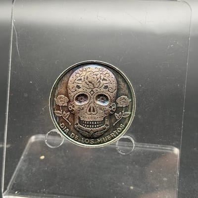 DIA DE LOS MUERTOS SILVER 1/2OZ W/ MAGNET