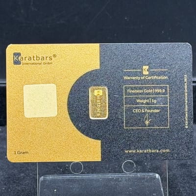 Gold 1g Karatbars Gold Bar in Assay - additional view